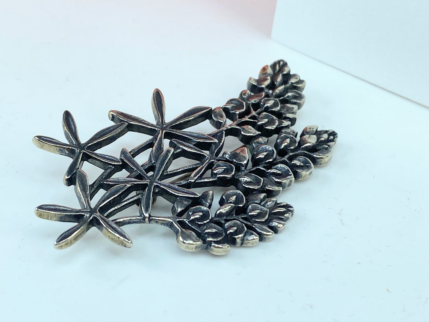 Retired James Avery Bluebonnet Flower Sterling Silver brooch 2.25" 14g JR849
