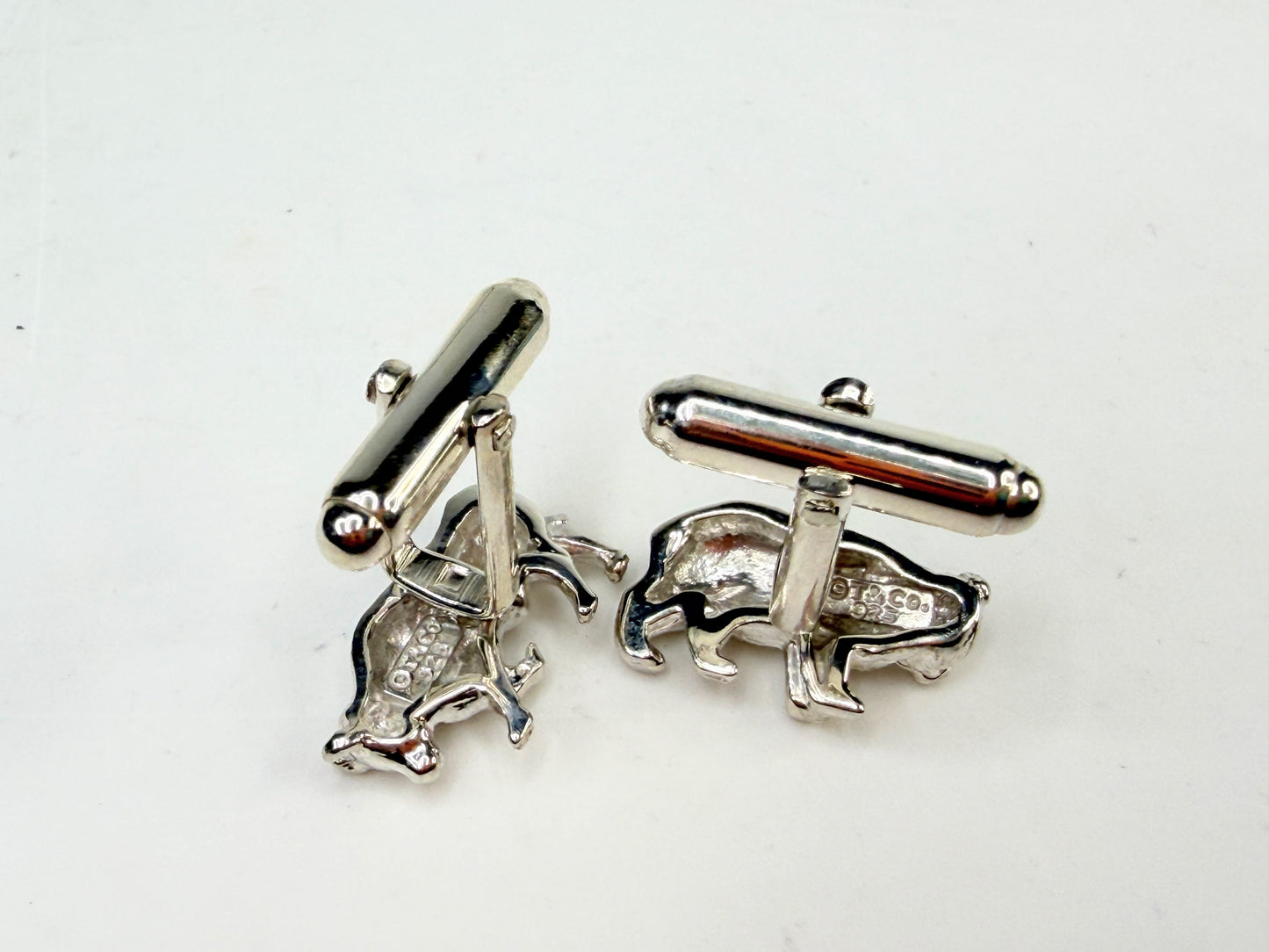 Vintage Tiffany & Co Sterling Silver Bear Bull Cufflinks SS225