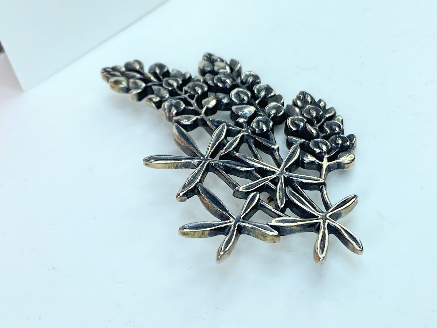 Retired James Avery Bluebonnet Flower Sterling Silver brooch 2.25" 14g JR849
