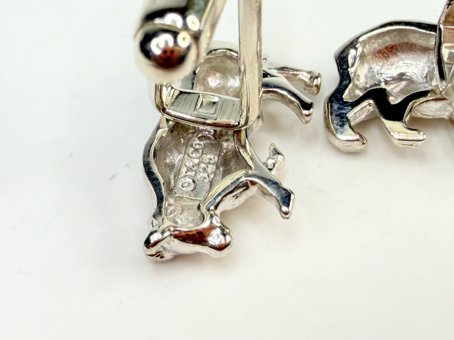 Vintage Tiffany & Co Sterling Silver Bear Bull Cufflinks SS225