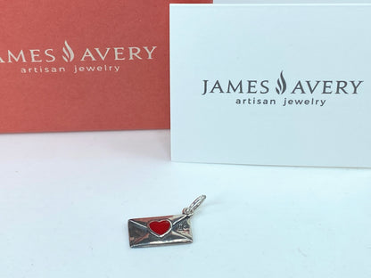James Avery Enamel Love Letter Charm Womens In Sterling 17.6x1-.2mm JR850