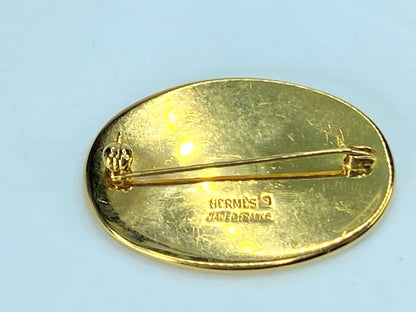 Hermès Imprime Cheval grand Apparat gold Plated Enamel Cloisonne Brooch GS228
