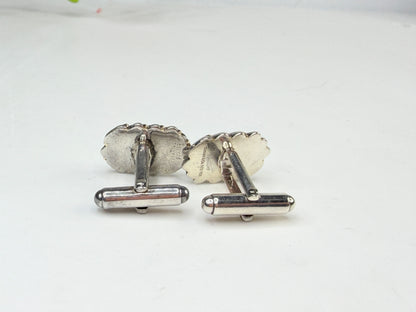 Vintage Tiffany & Co 925 750 Ribbed Rope Cufflinks SS226