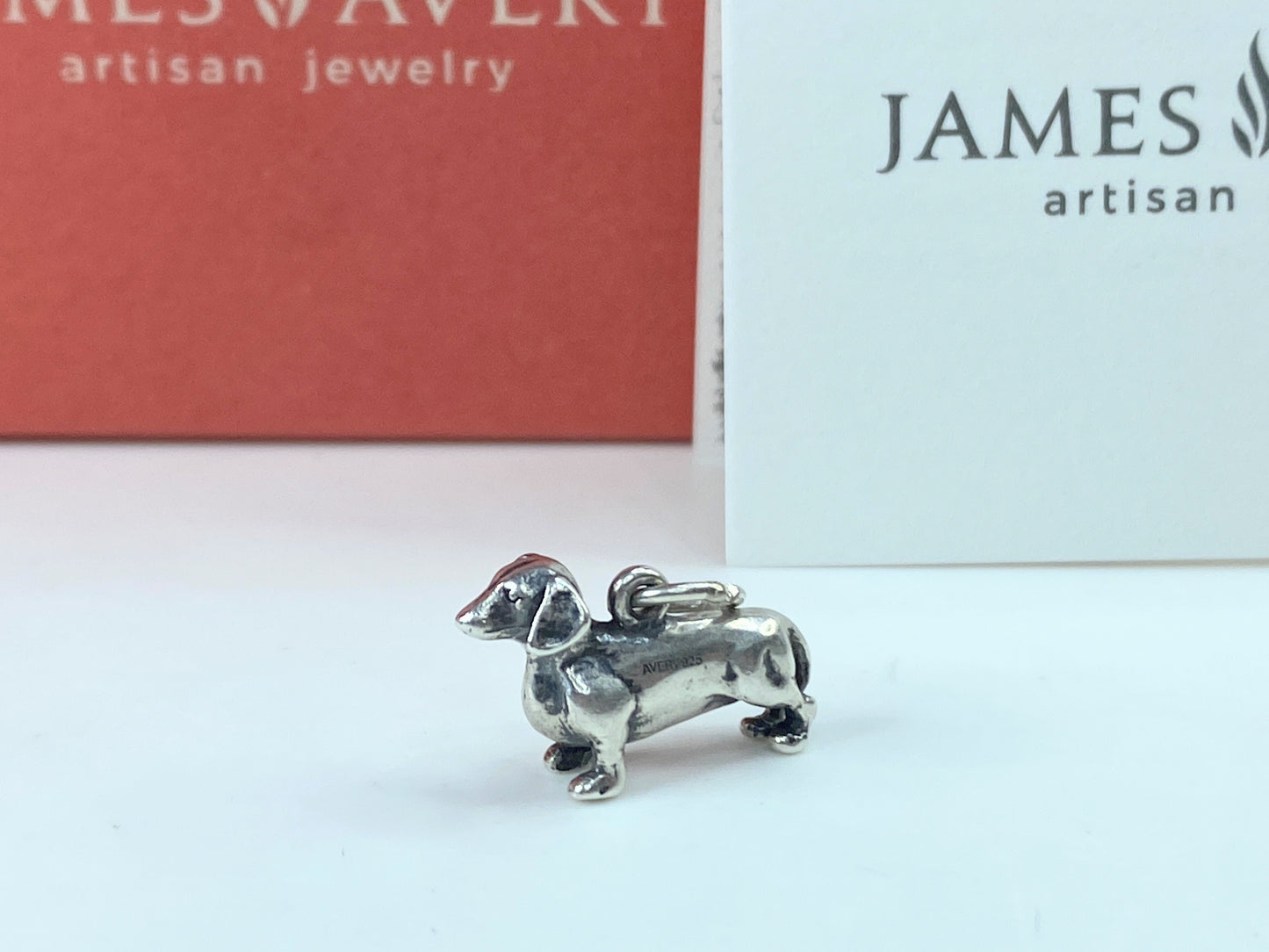 Retired James Avery Sterling Silver Dachshund Dog Pendant Charm w/JA BoxJR851