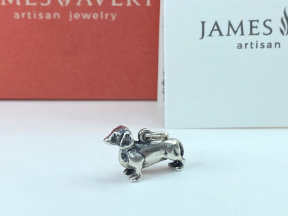 Retired James Avery Sterling Silver Dachshund Dog Pendant Charm w/JA BoxJR851