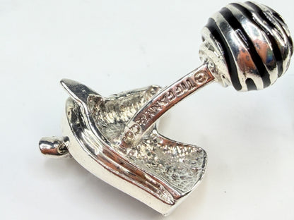 Tiffany & Co Sterling Silver Zebra Head Enamel Cufflinks SS227