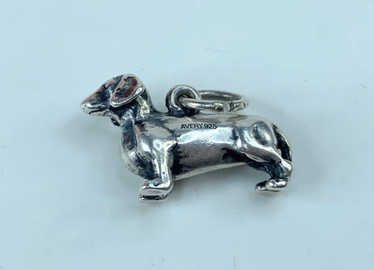 Retired James Avery Sterling Silver Dachshund Dog Pendant Charm w/JA BoxJR851