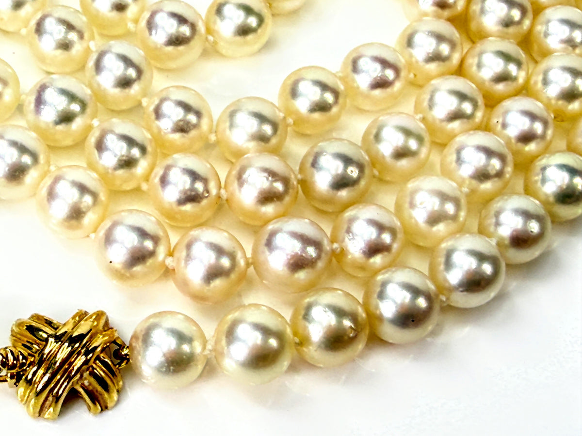 0's Tiffany & Co. 18K 31" 84 Pearl Signature X Opera Necklace authentic JR2192