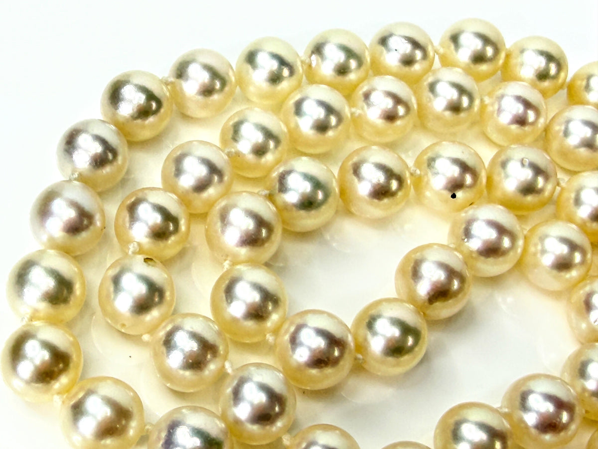 0's Tiffany & Co. 18K 31" 84 Pearl Signature X Opera Necklace authentic JR2192