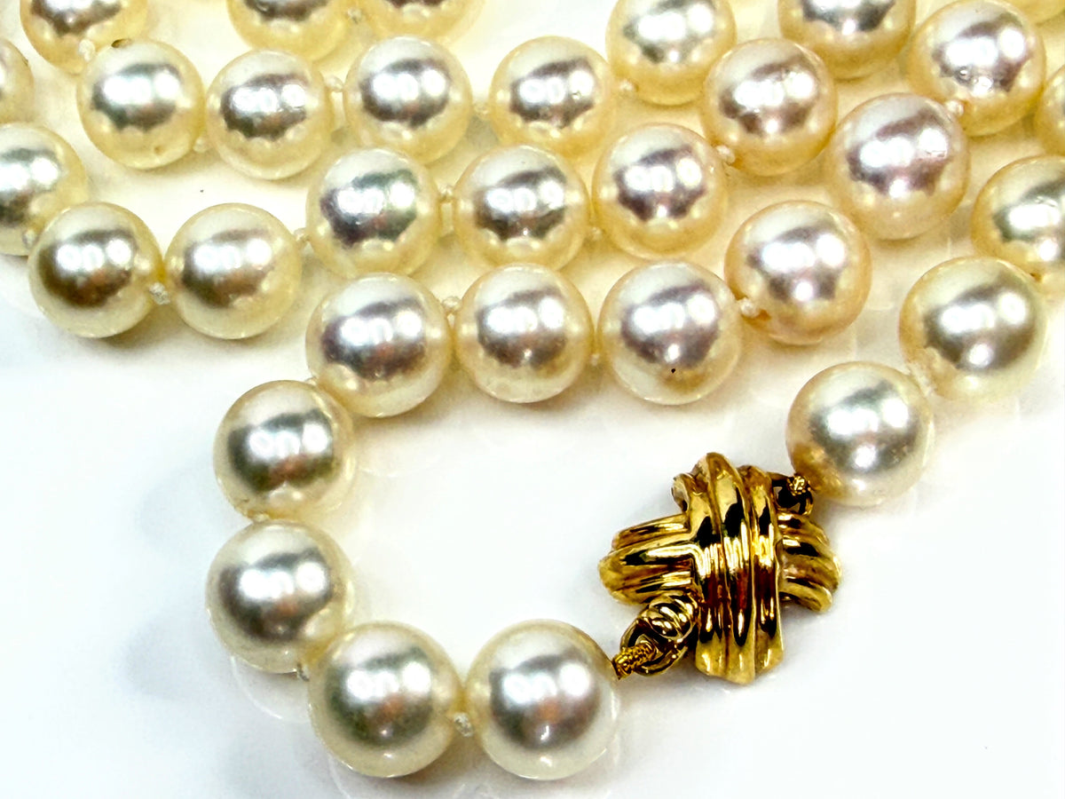 0's Tiffany & Co. 18K 31" 84 Pearl Signature X Opera Necklace authentic JR2192