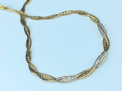 Appraised $5,975 1.08ct F/VS1 Diamond braided Herringbone necklace JR8289
