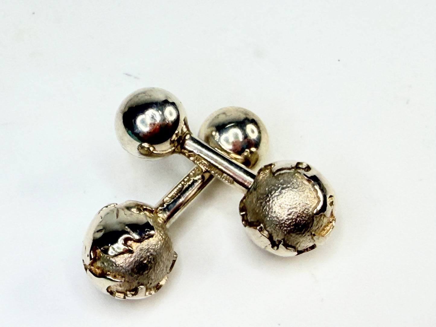 Vintage Tiffany 925 Atlas Globe Double Ball Cufflinks SS229