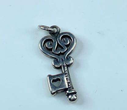 James Avery Key Sterling Silver to My Heart Charm, no box 1.6g JR852