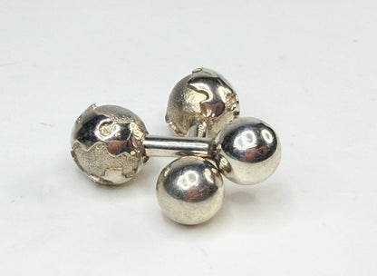 Vintage Tiffany 925 Atlas Globe Double Ball Cufflinks SS229