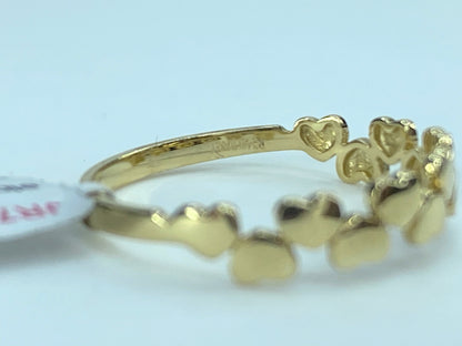 Adorable double rows Heart stackable ring s7 14K JR9069