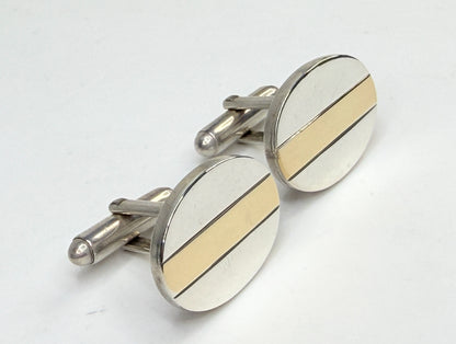 Tiffany & Co Sterling Silver x K18 Gold Oval Cufflinks SS230