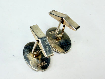 Vintage Tiffany & Co 925 Ribbed Oval Cufflinks SS231