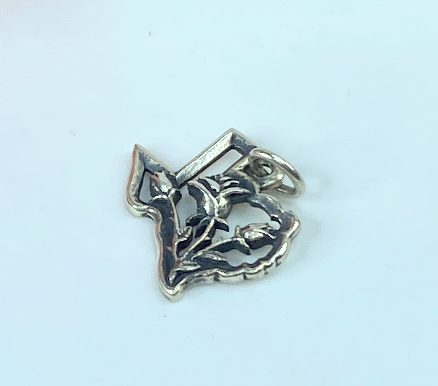 James Avery Retired Sterling Silver "Texas State Yellow Rose" Charm 1.7g JR855