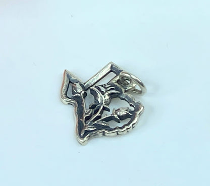 James Avery Retired Sterling Silver "Texas State Yellow Rose" Charm 1.7g JR855