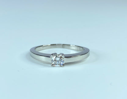 GIA Cartier 1895 Diamond Solitaire Ring in 950 Platinum E VVS1 0.24 CTW