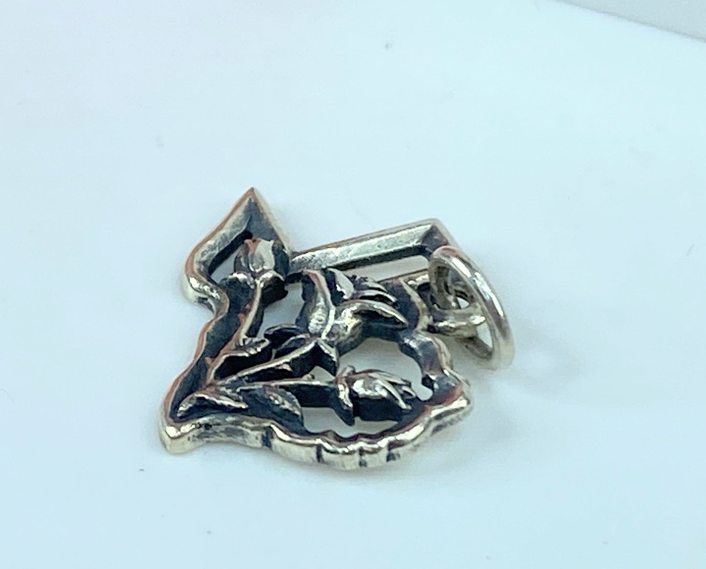 James Avery Retired Sterling Silver "Texas State Yellow Rose" Charm 1.7g JR855