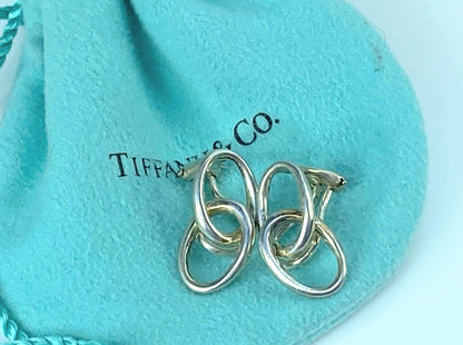 Tiffany & Co Earrings- Rare Elsa Peretti- Clip on Interlocking Ovals Earrings JR9700