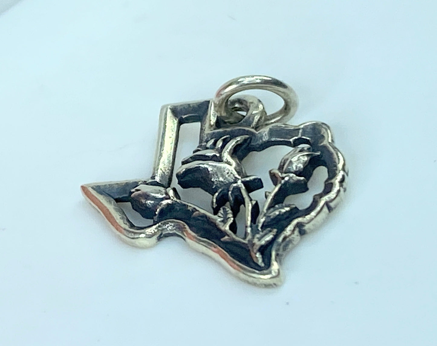 James Avery Retired Sterling Silver "Texas State Yellow Rose" Charm 1.7g JR855