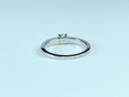 GIA Cartier 1895 Diamond Solitaire Ring in 950 Platinum E VVS1 0.24 CTW