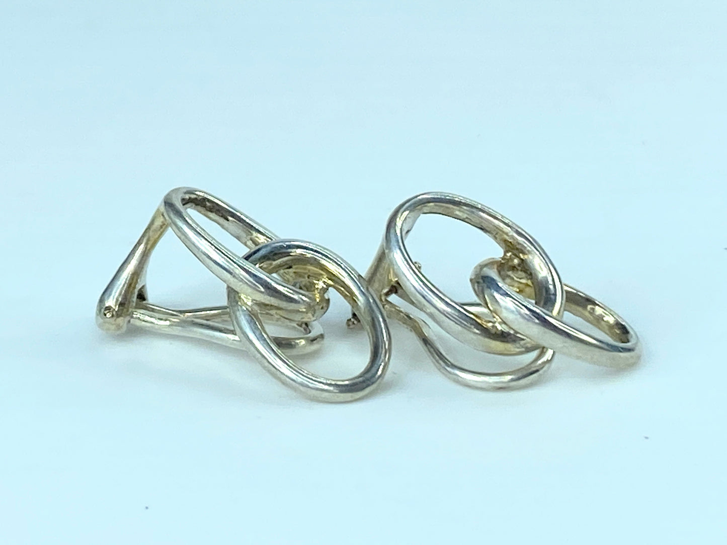 Tiffany & Co Earrings- Rare Elsa Peretti- Clip on Interlocking Ovals Earrings JR9700