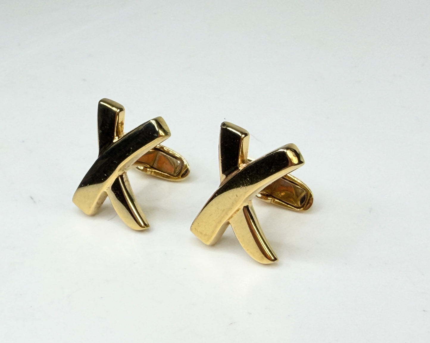 Tiffany & Co Paloma Picasso 18k Yellow Gold X Cufflinks Serial #7010 SS232