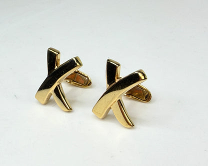 Tiffany & Co Paloma Picasso 18k Yellow Gold X Cufflinks Serial #7010 SS232