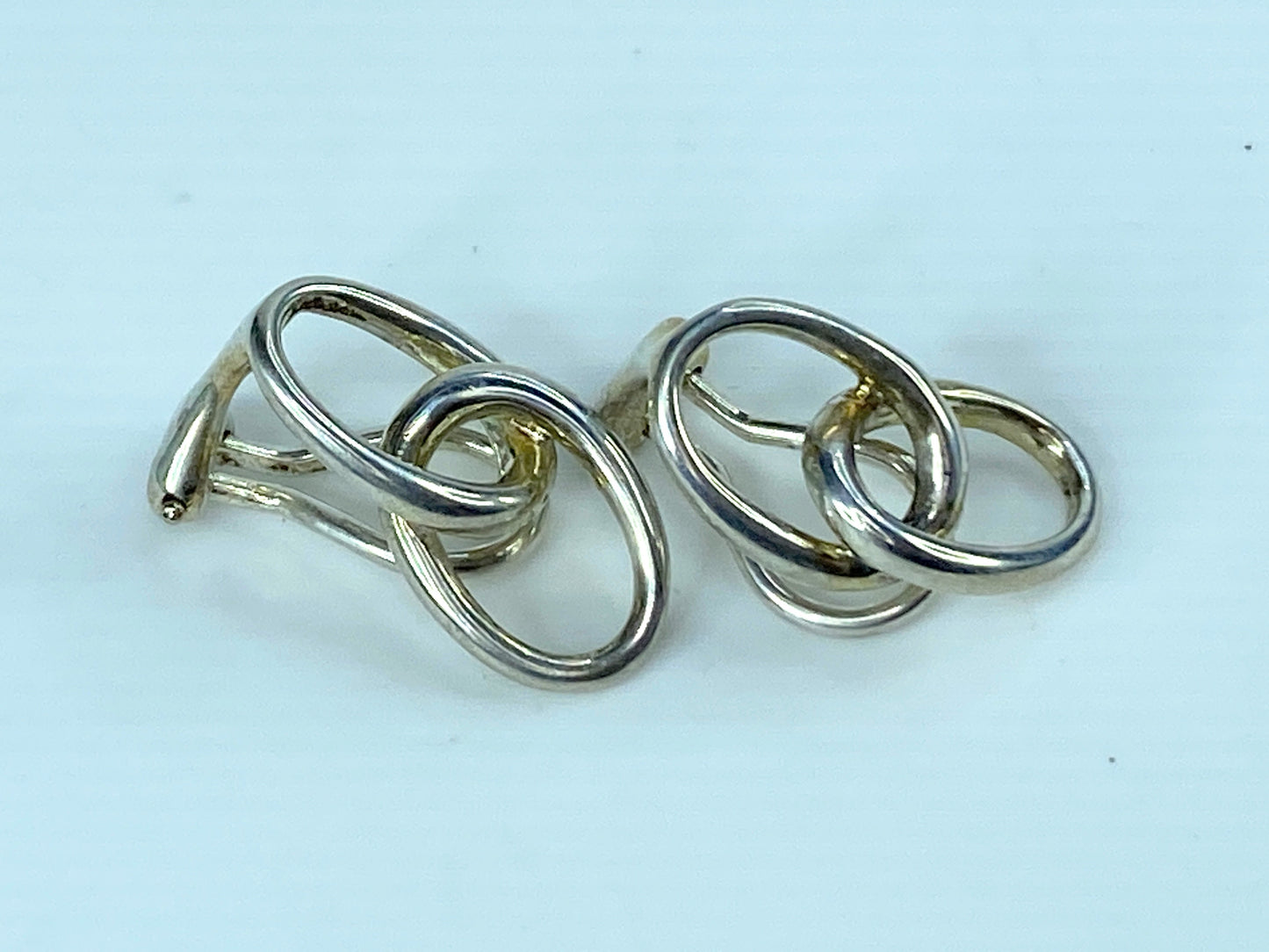 Tiffany & Co Earrings- Rare Elsa Peretti- Clip on Interlocking Ovals Earrings JR9700