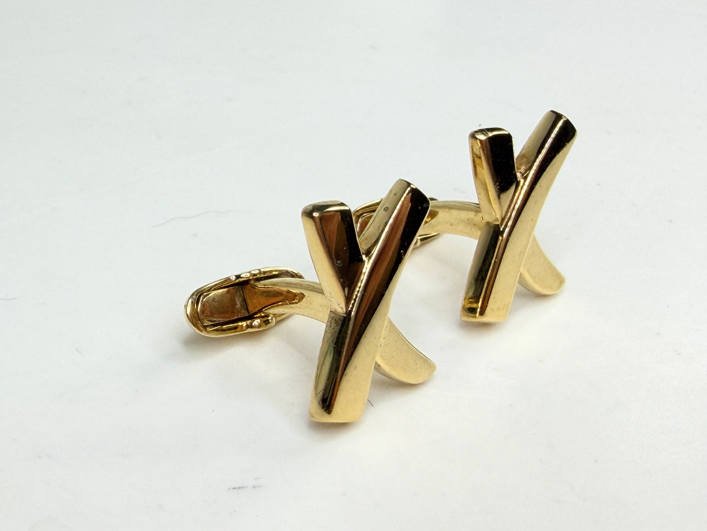Tiffany & Co Paloma Picasso 18k Yellow Gold X Cufflinks Serial #7010 SS232