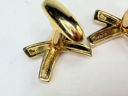 Tiffany & Co Paloma Picasso 18k Yellow Gold X Cufflinks Serial #7010 SS232