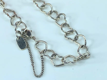James Avery sterling silver Heart link charm bracelet 10.4g 8.0" JR9615