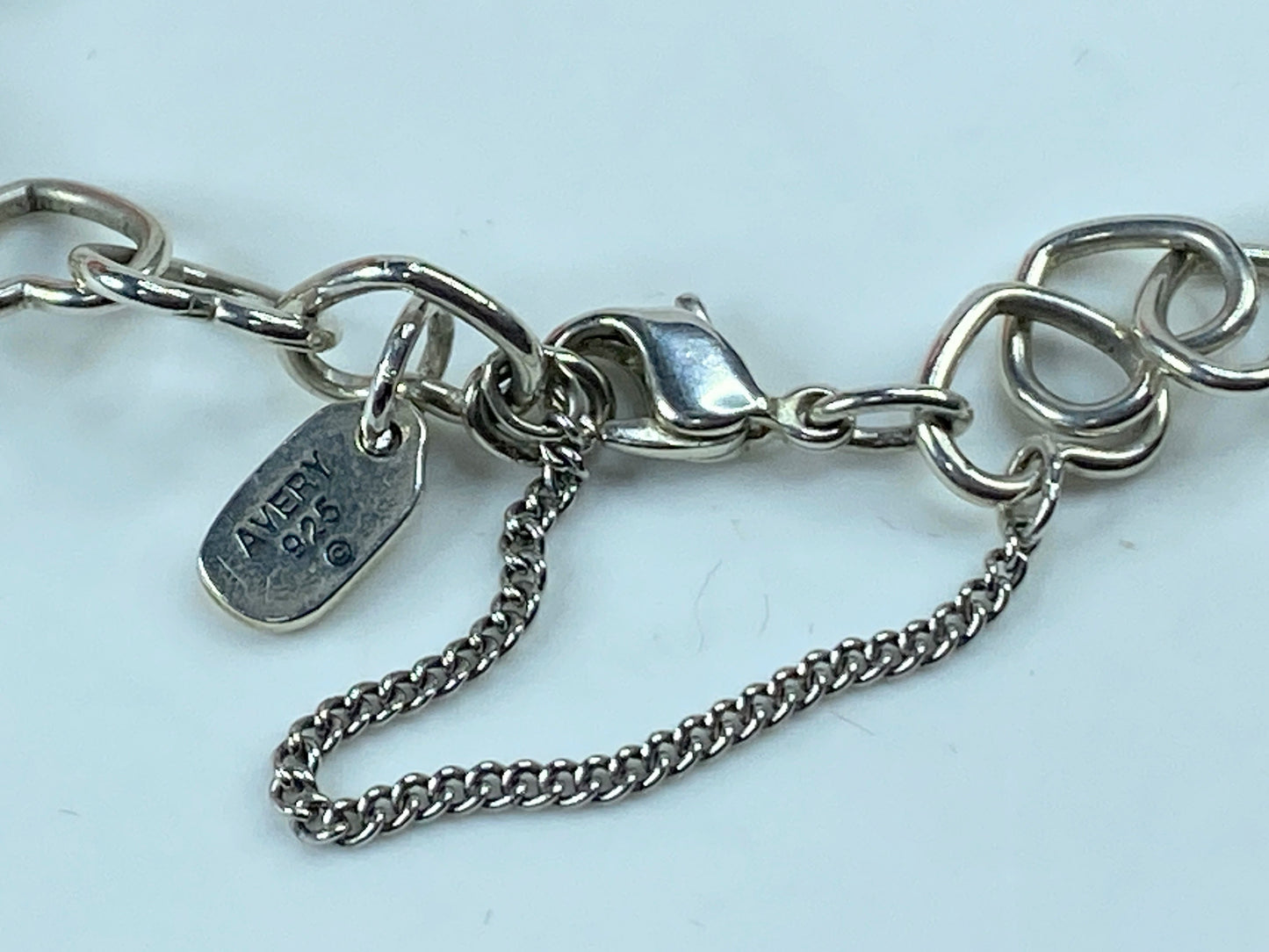 James Avery sterling silver Heart link charm bracelet 10.4g 8.0" JR9615