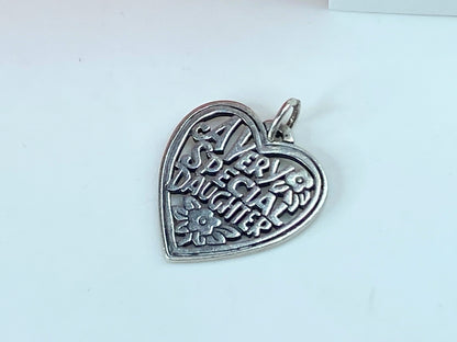 Retired James Avery "A Very Special Daughter Heart" Sterling Silver Charm JR857