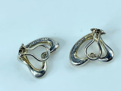 Tiffany & Co RARE Silver 925 Elsa Peretti Open Heart Clip On Earrings JR9701