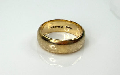 Vintage Tiffany & Co. 14K Yellow Gold  6.6mm Wide Band Ring Size 7 6.8g JR2197