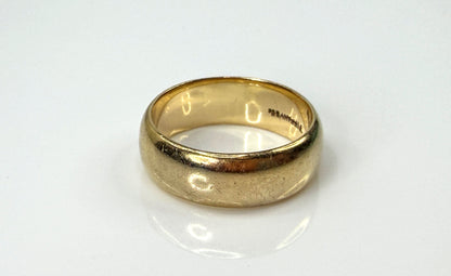Vintage Tiffany & Co. 14K Yellow Gold  6.6mm Wide Band Ring Size 7 6.8g JR2197