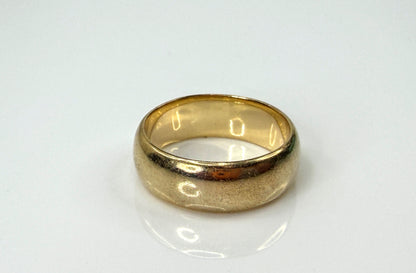 Vintage Tiffany & Co. 14K Yellow Gold  6.6mm Wide Band Ring Size 7 6.8g JR2197