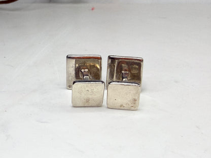 Vintage Tiffany 925 Script Logo Square Cufflinks SS233