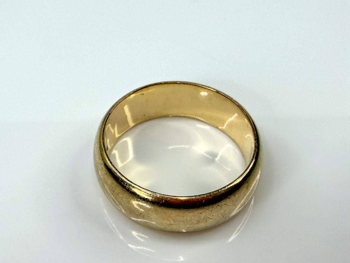 Vintage Tiffany & Co. 14K Yellow Gold  6.6mm Wide Band Ring Size 7 6.8g JR2197