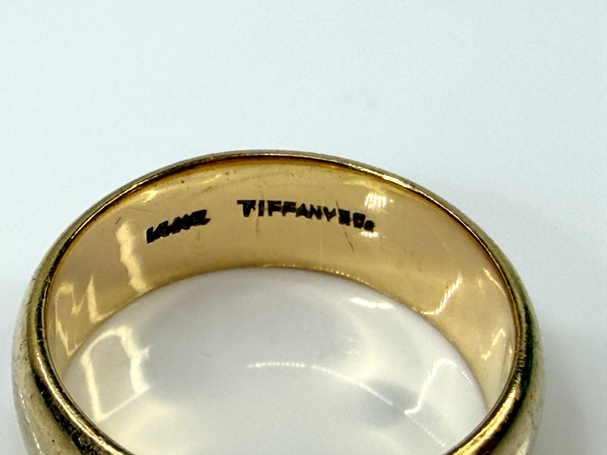 Vintage Tiffany & Co. 14K Yellow Gold  6.6mm Wide Band Ring Size 7 6.8g JR2197