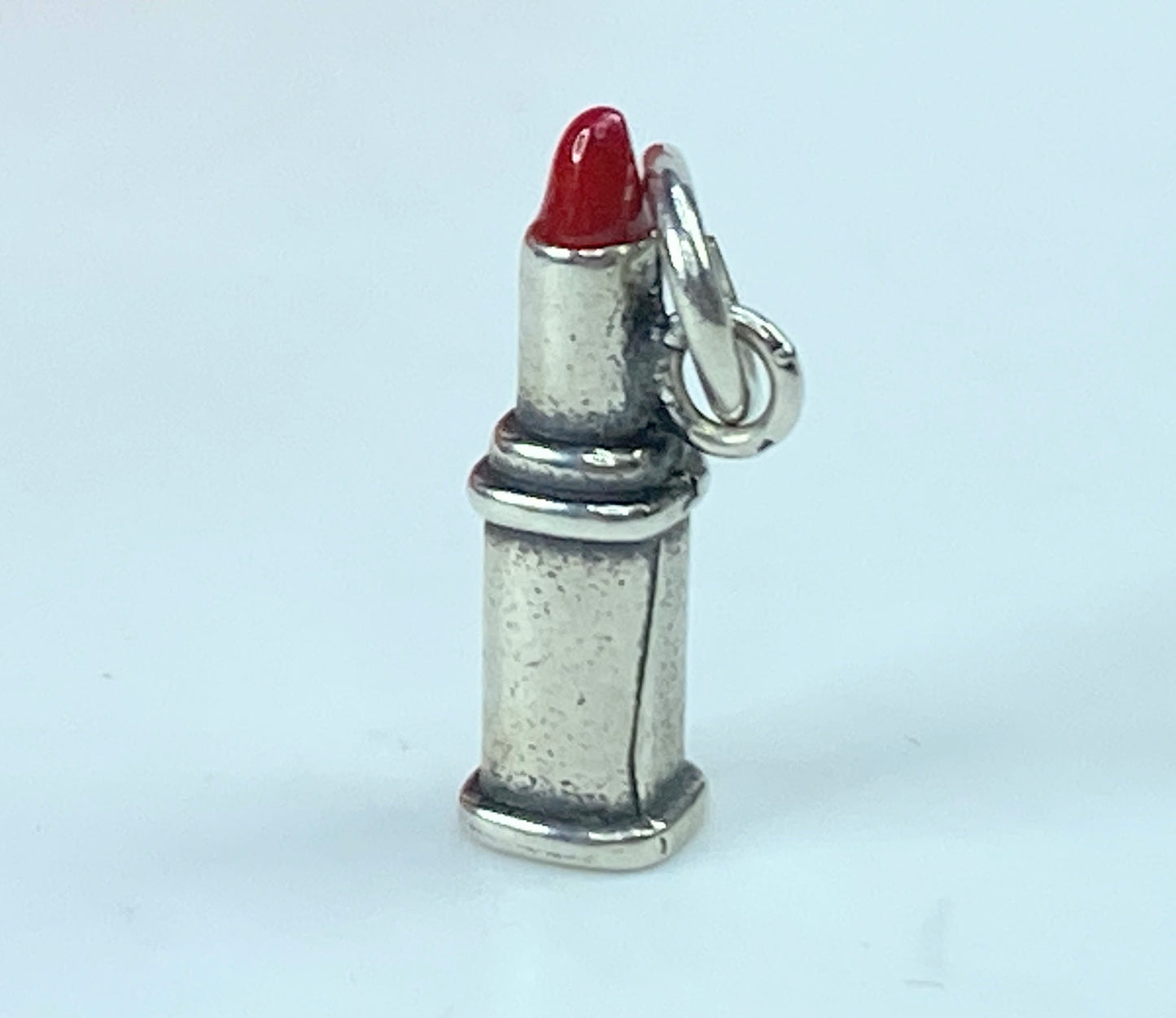 James Avery Retired sterling silver Red ceramic tip lipstick charm-rare JR859