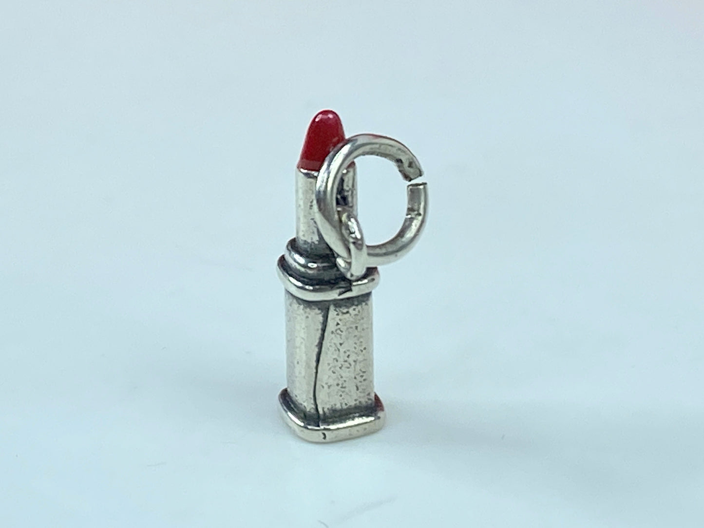 James Avery Retired sterling silver Red ceramic tip lipstick charm-rare JR859
