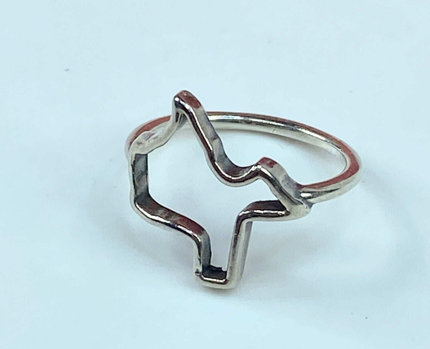 James Avery sterling silver Hammered Texas State line ring s7.75 2.5g JR860