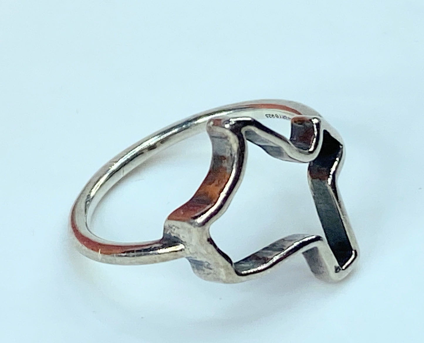 James Avery sterling silver Hammered Texas State line ring s7.75 2.5g JR860
