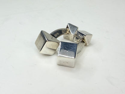Vintage Tiffany Sterling Silver Architectural Cube Cufflinks Frank Gehry SS236