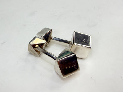 Vintage Tiffany Sterling Silver Architectural Cube Cufflinks Frank Gehry SS236